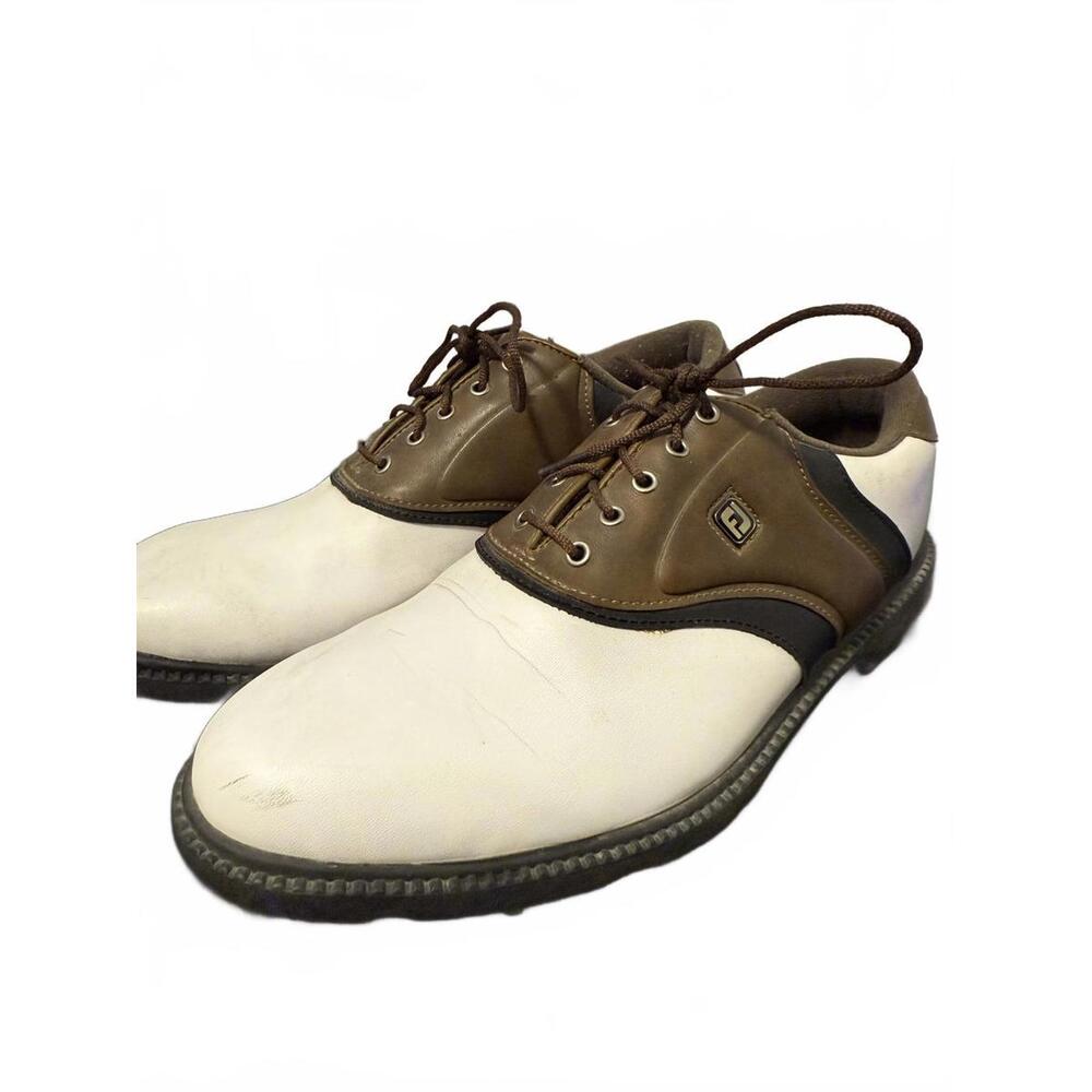 FootJoy Classic Saddle Golf Shoes Mens 9 White Brown Leather